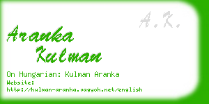 aranka kulman business card